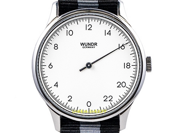 Wundrwatch Silver Natoband Einzeigeruhr Zifferblatt